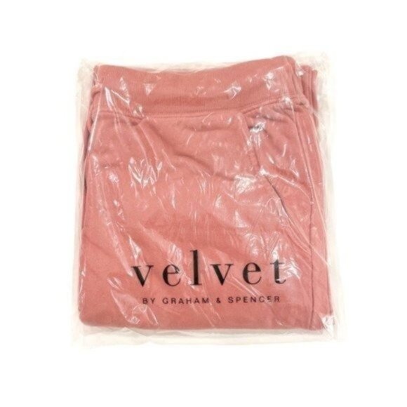 VELVET by Graham & Spencer Cotton Tie Dyed Jogger Sweatpants Auburn Red NWT - Picture 3 of 7